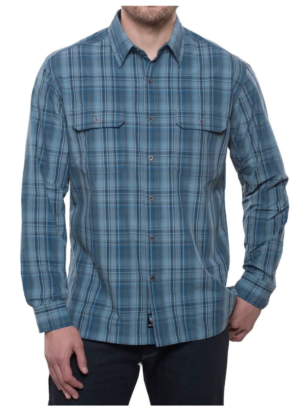Kuhl Response Long Sleeve Shirt Blue Plaid Mens XL